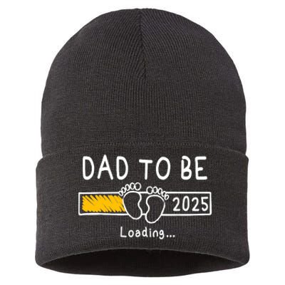 Dad To Be 2025 Dad Est 2025 Daddy To Be Promoted To Daddy Sustainable Knit Beanie