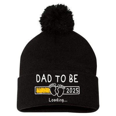 Dad To Be 2025 Dad Est 2025 Daddy To Be Promoted To Daddy Pom Pom 12in Knit Beanie