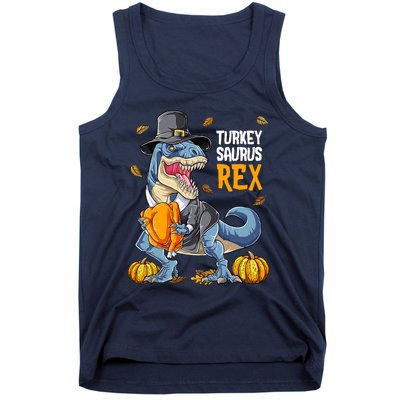 Dinosaur Thanksgiving Boys Turkey Saurus T Rex Pilgrim Tank Top