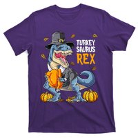 Dinosaur Thanksgiving Boys Turkey Saurus T Rex Pilgrim T-Shirt