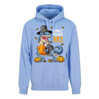 Dinosaur Thanksgiving Boys Turkey Saurus T Rex Pilgrim Unisex Surf Hoodie