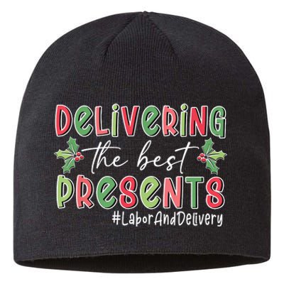 Delivering The Best Presents Labor Delivery Nurse Christmas Sustainable Beanie