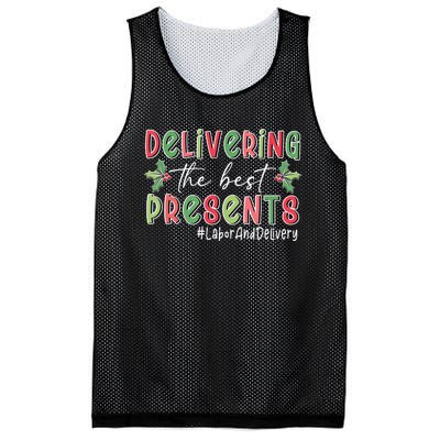 Delivering The Best Presents Labor Delivery Nurse Christmas Mesh Reversible Basketball Jersey Tank