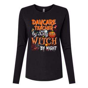 Daycare Teacher By Day Witch By Night Cute Gift Womens Cotton Relaxed Long Sleeve T-Shirt