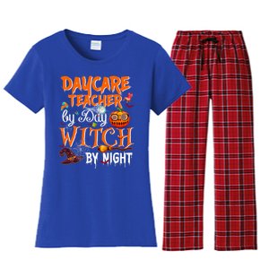 Daycare Teacher By Day Witch By Night Cute Gift Women's Flannel Pajama Set