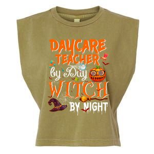 Daycare Teacher By Day Witch By Night Cute Gift Garment-Dyed Women's Muscle Tee