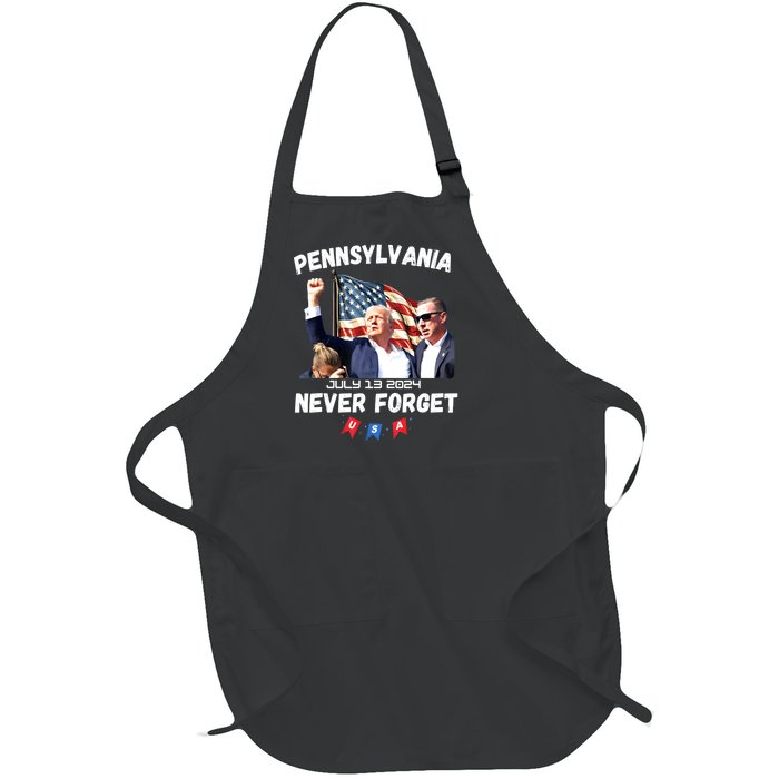 Donald Trump Butler Pennsylvania Never Forget Gift Full-Length Apron With Pockets