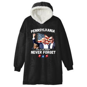 Donald Trump Butler Pennsylvania Never Forget Gift Hooded Wearable Blanket