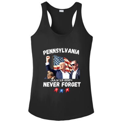 Donald Trump Butler Pennsylvania Never Forget Gift Ladies PosiCharge Competitor Racerback Tank