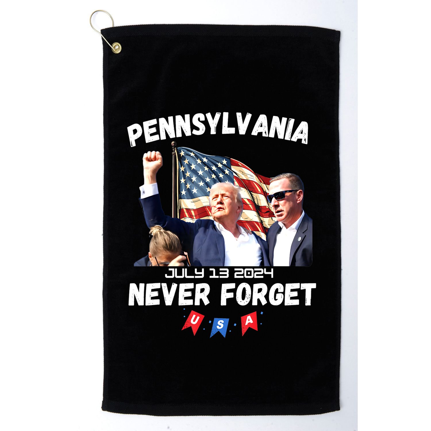 Donald Trump Butler Pennsylvania Never Forget Gift Golf Towel