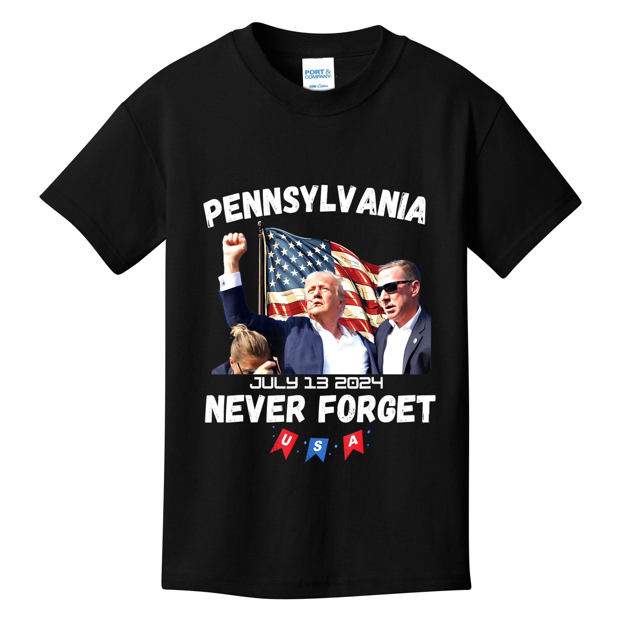Donald Trump Butler Pennsylvania Never Forget Gift Kids T-Shirt