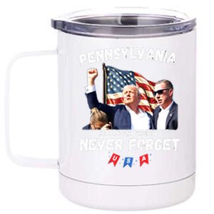 Donald Trump Butler Pennsylvania Never Forget Gift 12 oz Stainless Steel Tumbler Cup