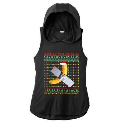 Duct Tape Banana Art Ugly Christmas Sweater Funny Santa Hat Gift Ladies PosiCharge Tri-Blend Wicking Draft Hoodie Tank