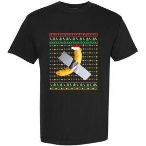 Duct Tape Banana Art Ugly Christmas Sweater Funny Santa Hat Gift Garment-Dyed Heavyweight T-Shirt