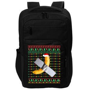 Duct Tape Banana Art Ugly Christmas Sweater Funny Santa Hat Gift Impact Tech Backpack