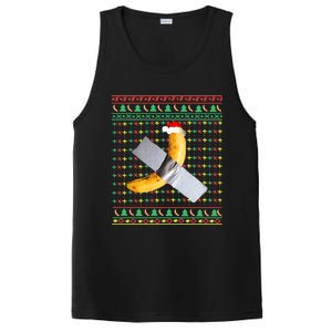 Duct Tape Banana Art Ugly Christmas Sweater Funny Santa Hat Gift PosiCharge Competitor Tank