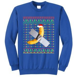 Duct Tape Banana Art Ugly Christmas Sweater Funny Santa Hat Gift Sweatshirt