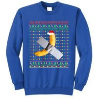 Duct Tape Banana Art Ugly Christmas Sweater Funny Santa Hat Gift Tall Sweatshirt