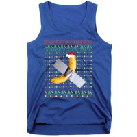 Duct Tape Banana Art Ugly Christmas Sweater Funny Santa Hat Gift Tank Top