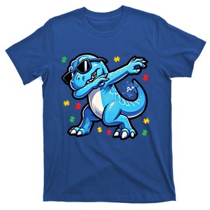 Dabbing Trex Blue Dinosaur Autism Awareness Month Great Gift T-Shirt