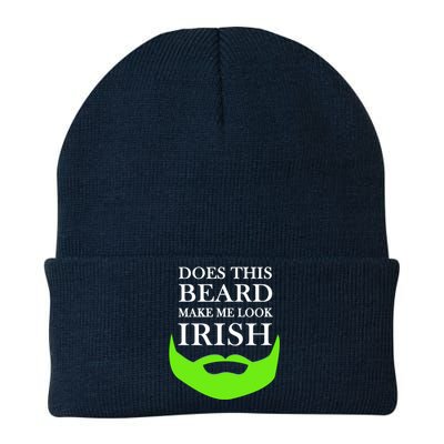 Does This Beard Make Me Look Irish Funny St Patty's Knit Cap Winter Beanie