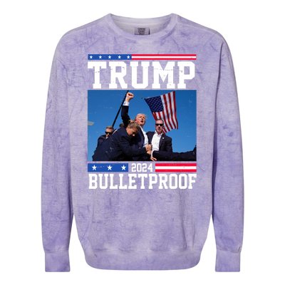 Donald Trump Bulletproof Fight Fist Legend 2024 Colorblast Crewneck Sweatshirt