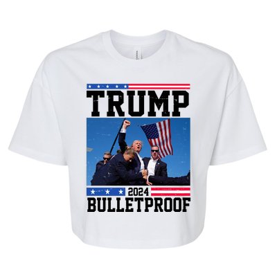 Donald Trump Bulletproof Fight Fist Legend 2024 Bella+Canvas Jersey Crop Tee