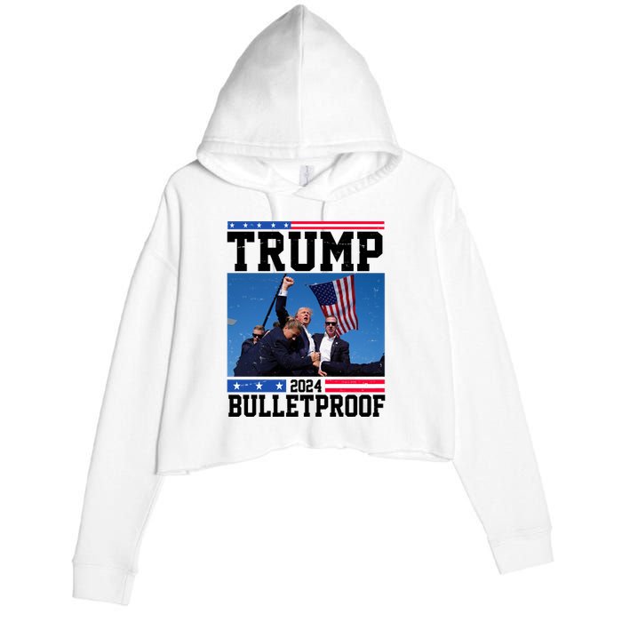 Donald Trump Bulletproof Fight Fist Legend 2024 Crop Fleece Hoodie