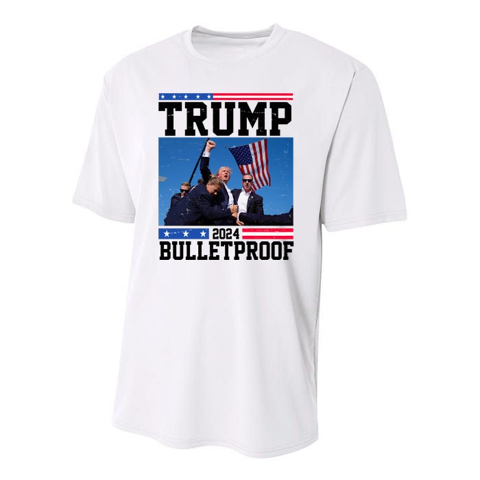 Donald Trump Bulletproof Fight Fist Legend 2024 Youth Performance Sprint T-Shirt