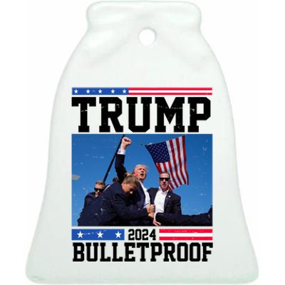 Donald Trump Bulletproof Fight Fist Legend 2024 Ceramic Bell Ornament