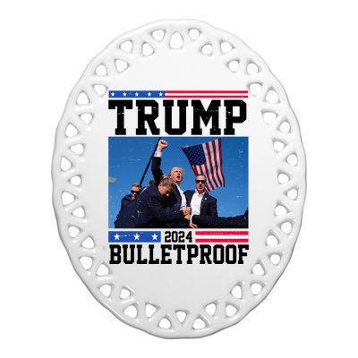 Donald Trump Bulletproof Fight Fist Legend 2024 Ceramic Oval Ornament