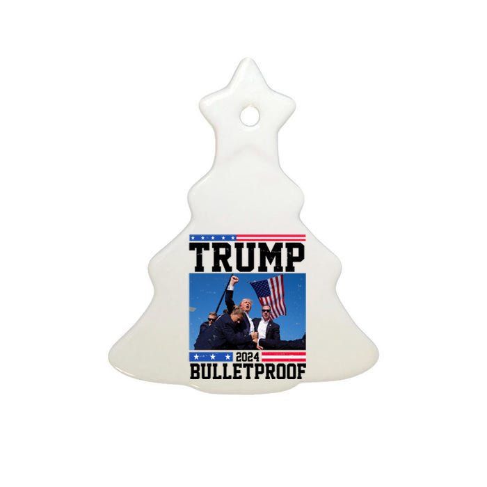 Donald Trump Bulletproof Fight Fist Legend 2024 Ceramic Tree Ornament