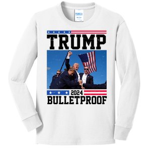 Donald Trump Bulletproof Fight Fist Legend 2024 Kids Long Sleeve Shirt