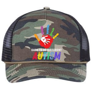 Dare To Be Different Autism Autism Awareness Cool Gift Retro Rope Trucker Hat Cap