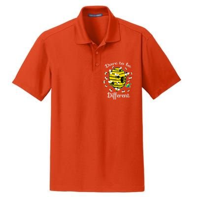 Dare To Be Different Bee Puzzle Cool Autism Awareness Gift Dry Zone Grid Polo