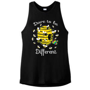 Dare To Be Different Bee Puzzle Cool Autism Awareness Gift Ladies PosiCharge Tri-Blend Wicking Tank