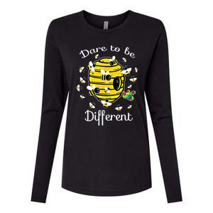 Dare To Be Different Bee Puzzle Cool Autism Awareness Gift Womens Cotton Relaxed Long Sleeve T-Shirt