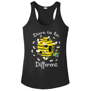 Dare To Be Different Bee Puzzle Cool Autism Awareness Gift Ladies PosiCharge Competitor Racerback Tank