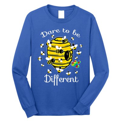 Dare To Be Different Bee Puzzle Cool Autism Awareness Gift Long Sleeve Shirt