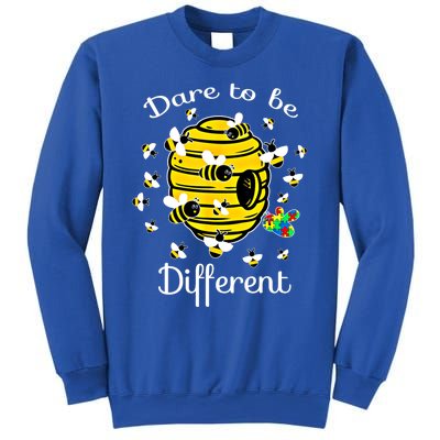 Dare To Be Different Bee Puzzle Cool Autism Awareness Gift Sweatshirt