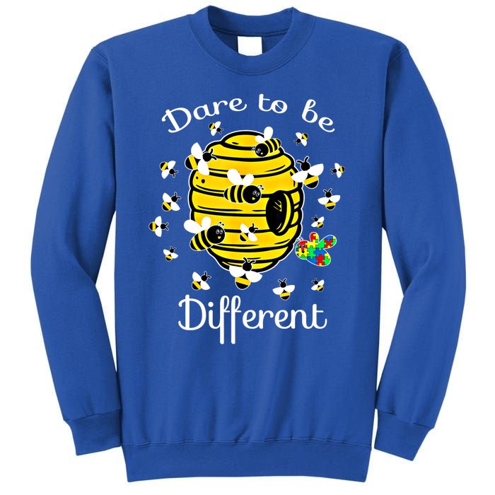 Dare To Be Different Bee Puzzle Cool Autism Awareness Gift Sweatshirt