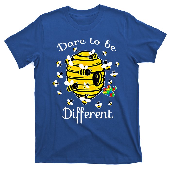 Dare To Be Different Bee Puzzle Cool Autism Awareness Gift T-Shirt