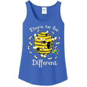 Dare To Be Different Bee Puzzle Cool Autism Awareness Gift Ladies Essential Tank