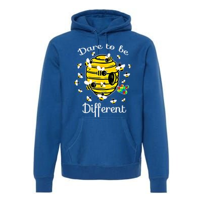 Dare To Be Different Bee Puzzle Cool Autism Awareness Gift Premium Hoodie