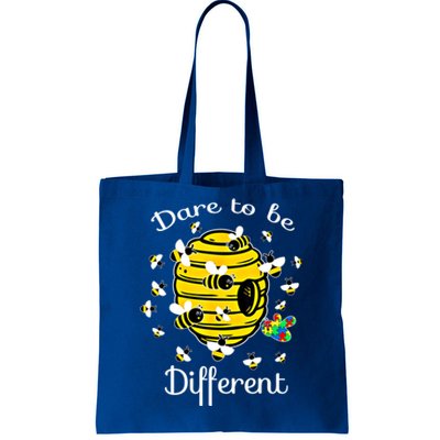 Dare To Be Different Bee Puzzle Cool Autism Awareness Gift Tote Bag