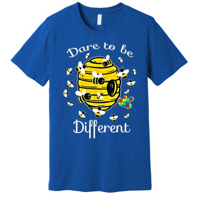 Dare To Be Different Bee Puzzle Cool Autism Awareness Gift Premium T-Shirt