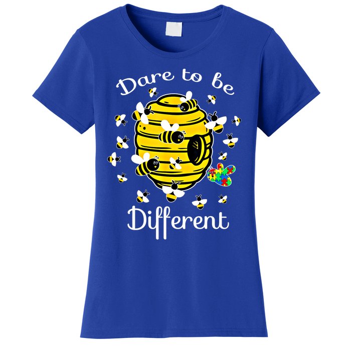 Dare To Be Different Bee Puzzle Cool Autism Awareness Gift Women's T-Shirt