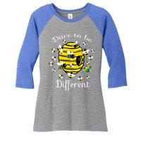 Dare To Be Different Bee Puzzle Cool Autism Awareness Gift Women's Tri-Blend 3/4-Sleeve Raglan Shirt