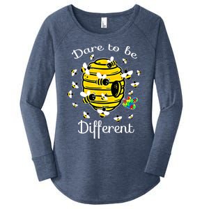 Dare To Be Different Bee Puzzle Cool Autism Awareness Gift Women's Perfect Tri Tunic Long Sleeve Shirt