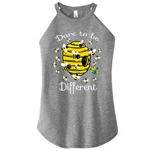 Dare To Be Different Bee Puzzle Cool Autism Awareness Gift Women's Perfect Tri Rocker Tank